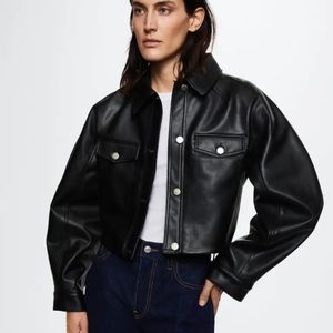 Short leather-effect jacket sz.m